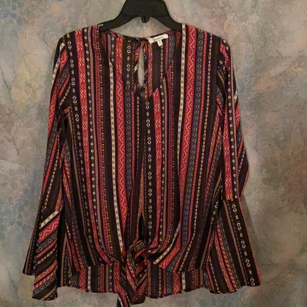 Jodifl Tie Front & Bell Sleeve Top